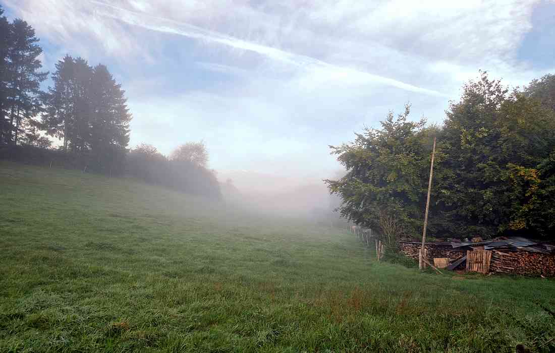 Der Blick über die morgendliche Landschaft in Faulebutter - Bild: Michael Rohrmann