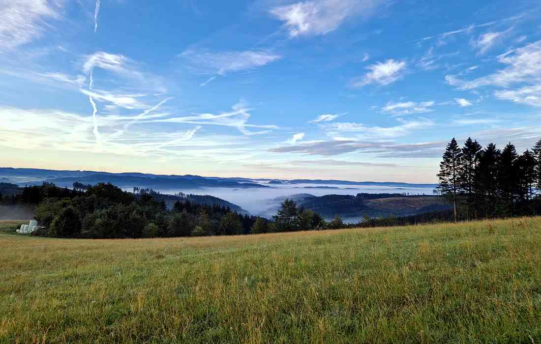 Frühnebel in den Tälern des Naturpark Rothaargebirge - Bild: Michael Rohrmann