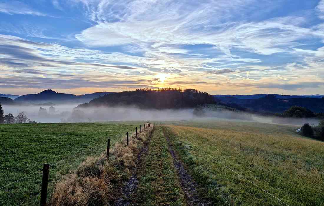 Frühnebel in den Tälern rund um Faulebutter - Bild: Michael Rohrmann